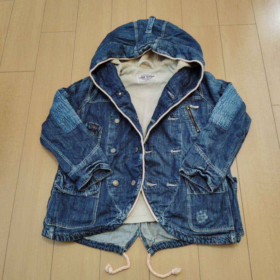 新品タグ無し未使用　CUBE SUGAR 　デニムジャケット フード付き