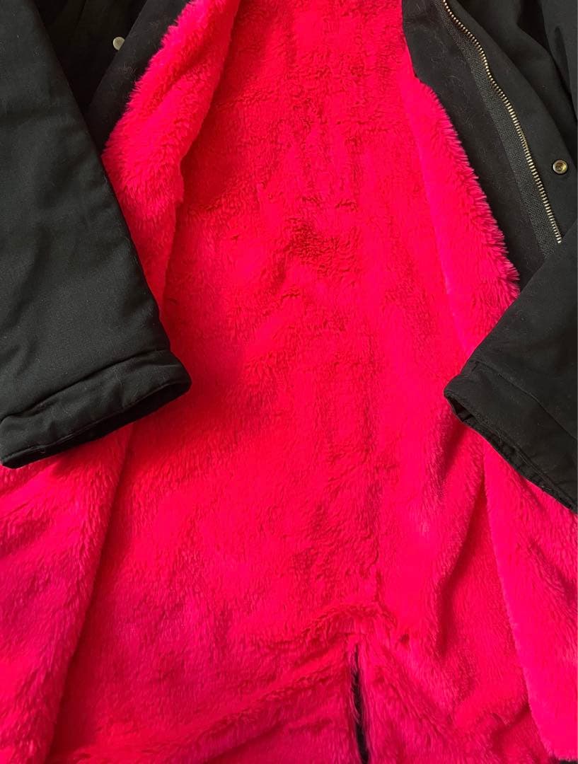 【美品】ピンクファーモッズコート