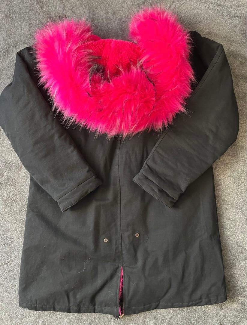 【美品】ピンクファーモッズコート