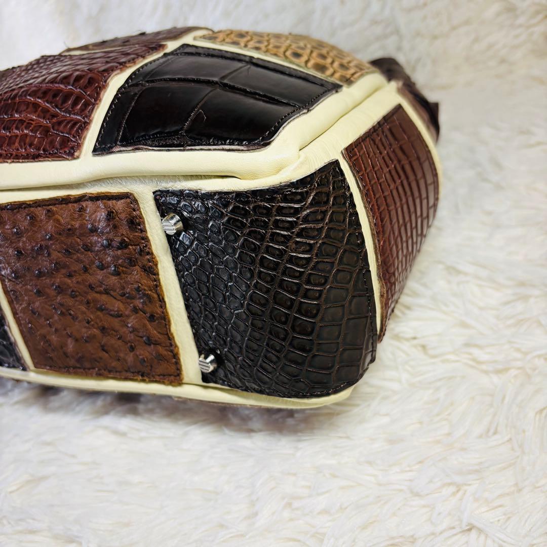 JRA クロコダイル　ハンドバッグ　オーストリッチ　ラージクロコ　スモールクロコ