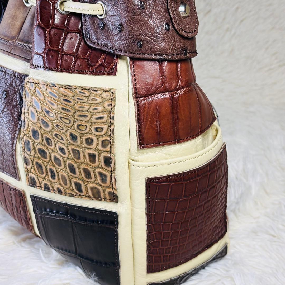 JRA クロコダイル　ハンドバッグ　オーストリッチ　ラージクロコ　スモールクロコ