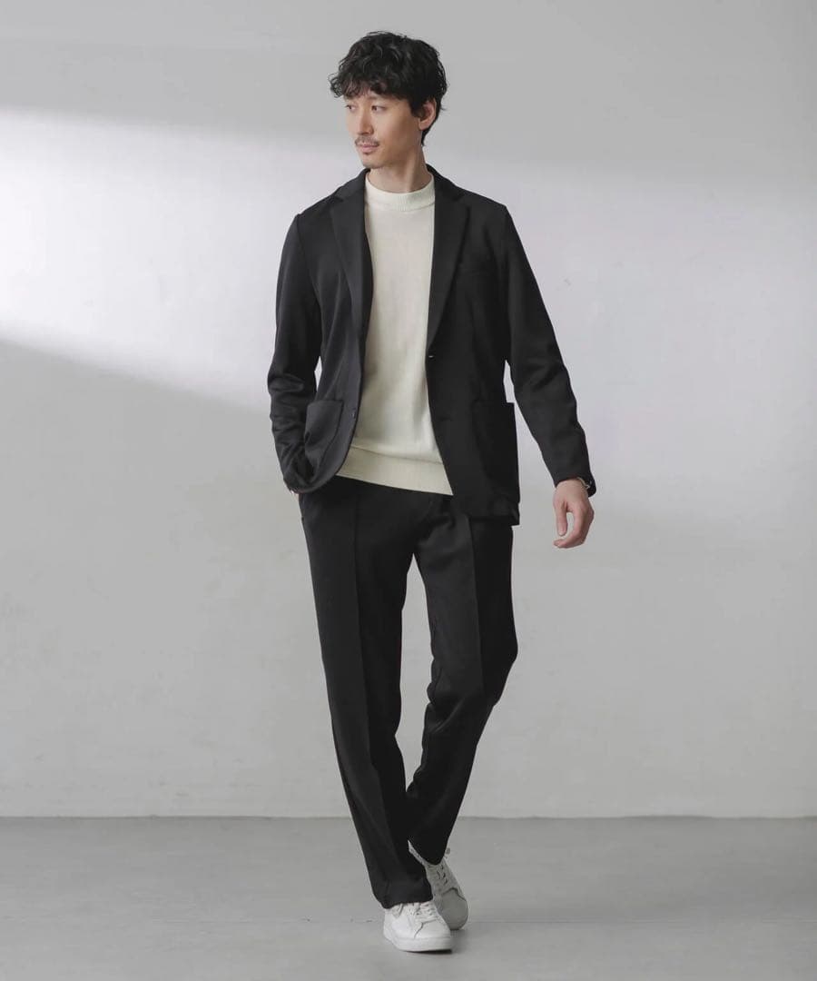 【新品】コンフォータブルストレッチセットアップ　ブラック