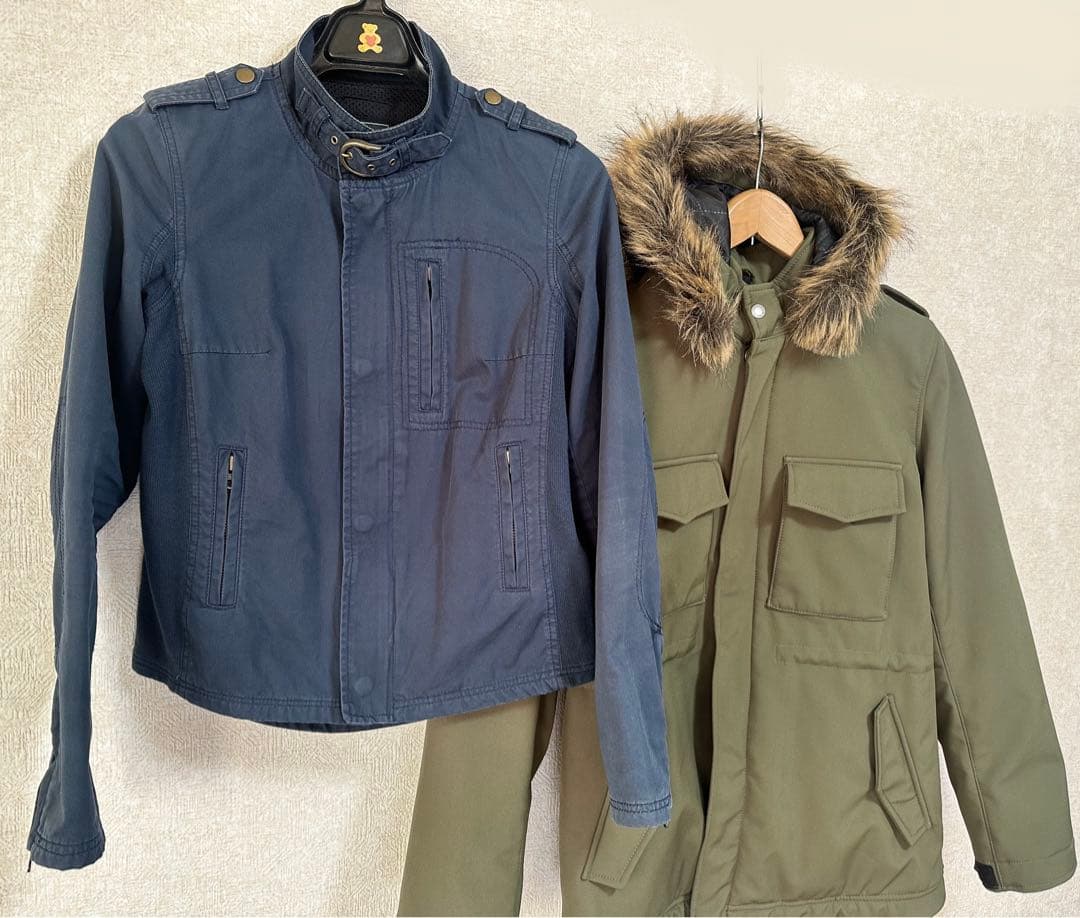 ゆ*は様 お得2着セットデグナーウインタージャケットライダース冬モッズコートカー