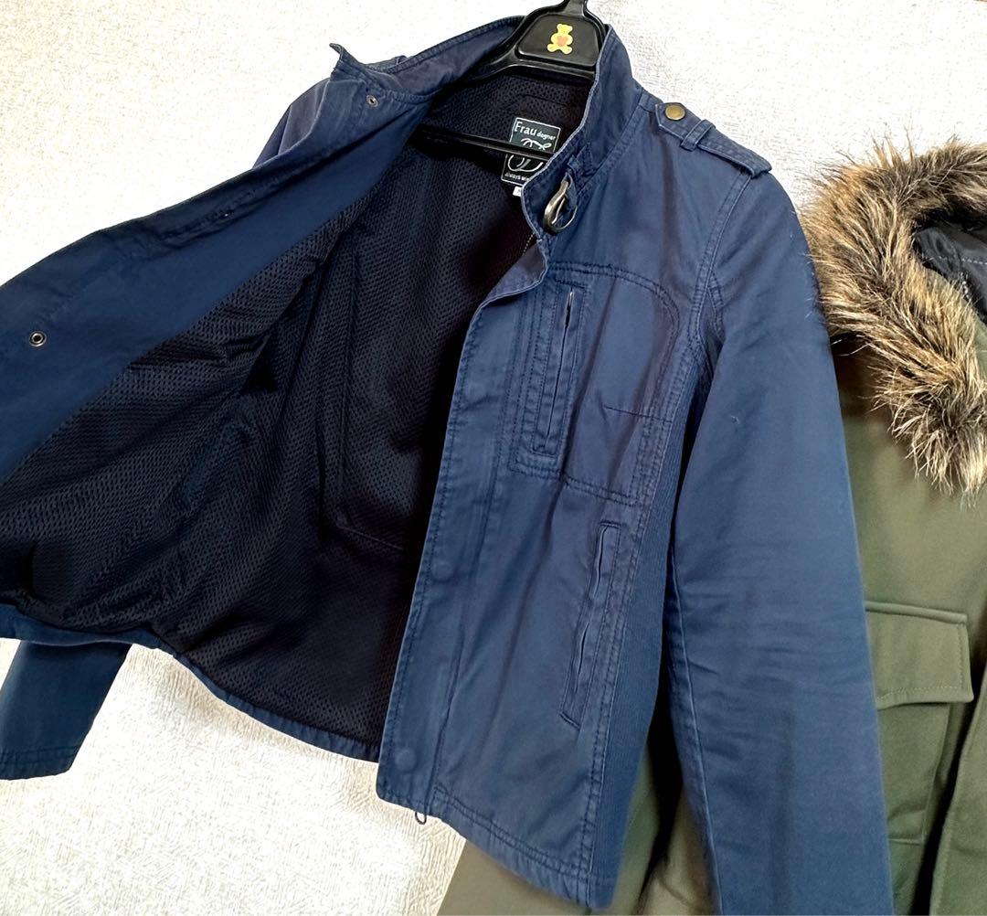 ゆ*は様 お得2着セットデグナーウインタージャケットライダース冬モッズコートカー