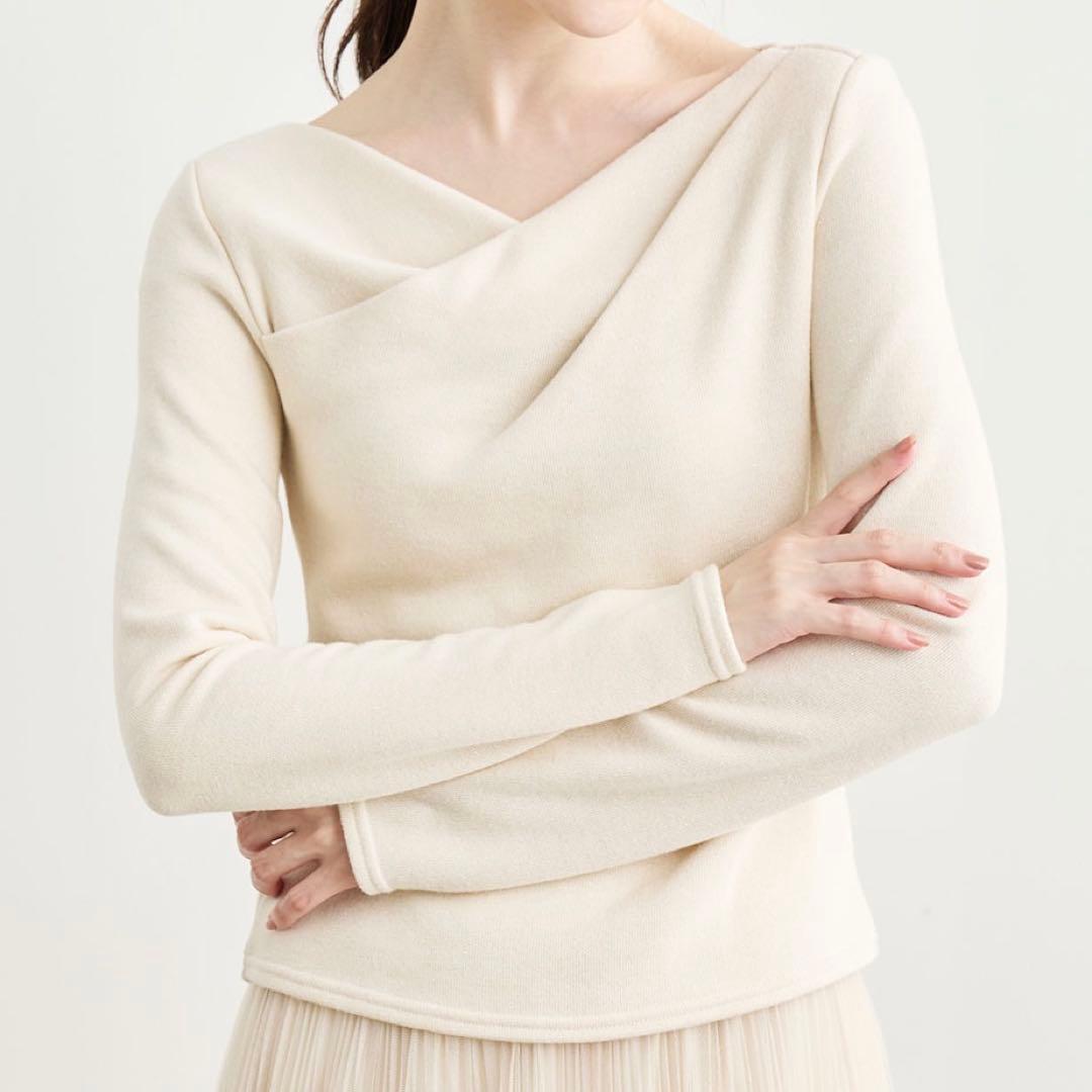 即完売レア☆新品COCODEAL アシメネックオフショルダーカットソー ベージュ