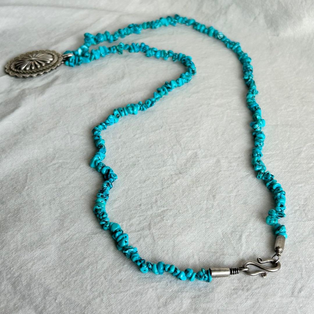 インディアンジュエリー　ネックレス　ターコイズ　ターコイズナゲット　ナバホ　ズニ