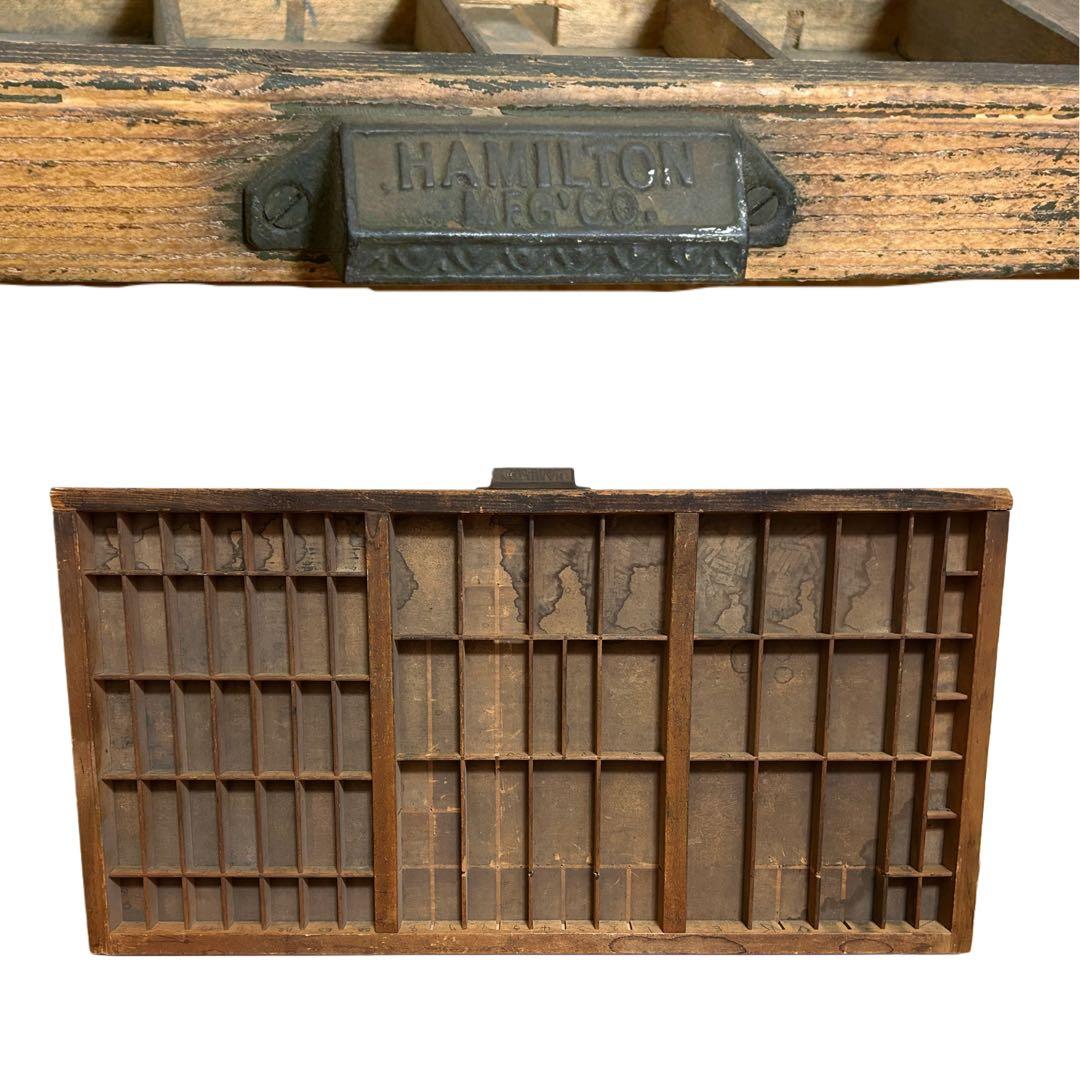 1890~1920年代 HAMILTON 木製 プリンタートレイ アンティーク