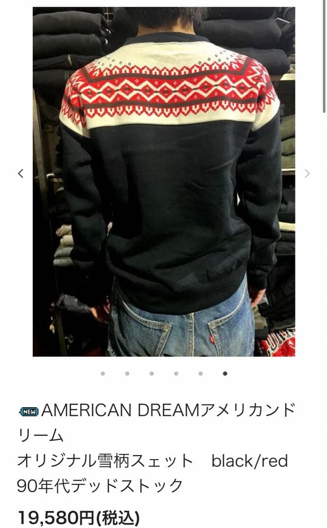 掲載終了します AMERICAN DREAMアメリカンドリーム雪柄スウェット