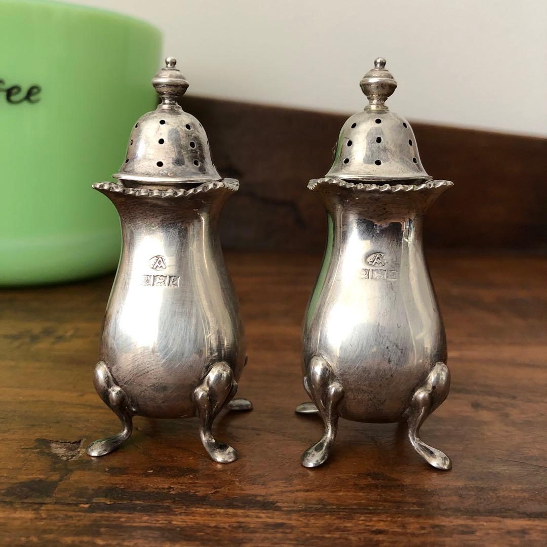 Vintage 英国　純銀製　ソルト＆ペッパー　スターリングシルバー　ビンテージ