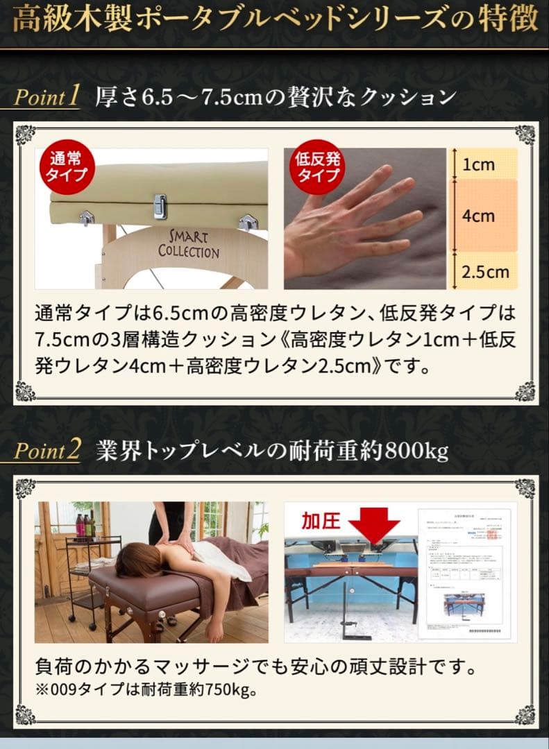 高級低反発降りたたみベッド&施術用椅子&ファイバー大判タオル２枚