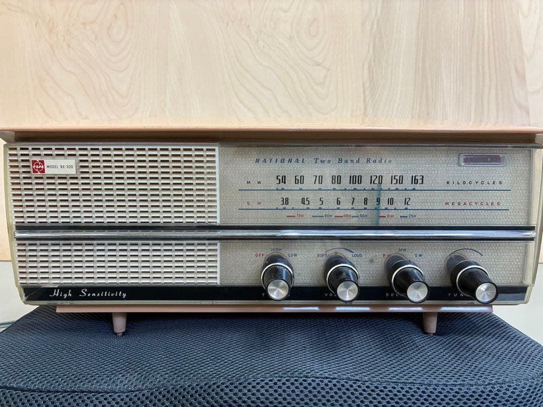 美品☆作動品☆ナショナル2バンド真空管ラジオ BX-300型 昭和35年頃の品