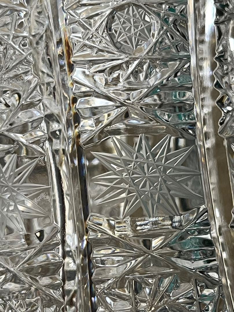 ボヘミアングラス フラワーベース 花瓶　高さ30 （チェコソロバキア製）