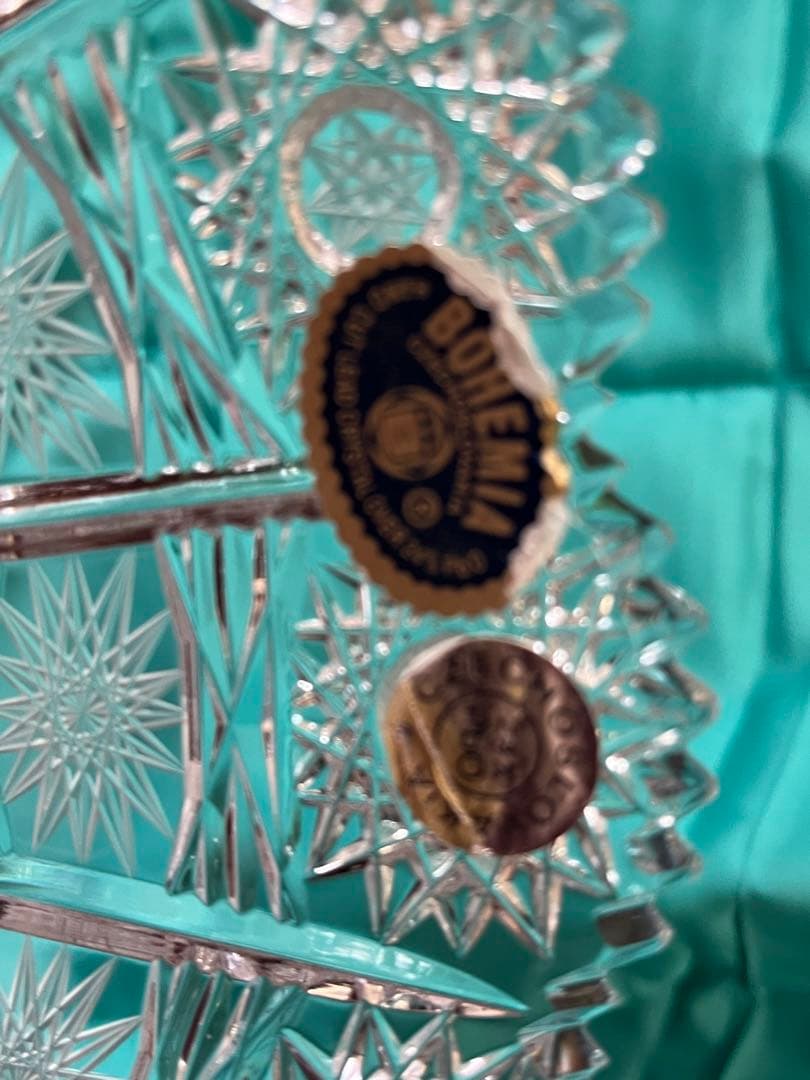 ボヘミアングラス フラワーベース 花瓶　高さ30 （チェコソロバキア製）