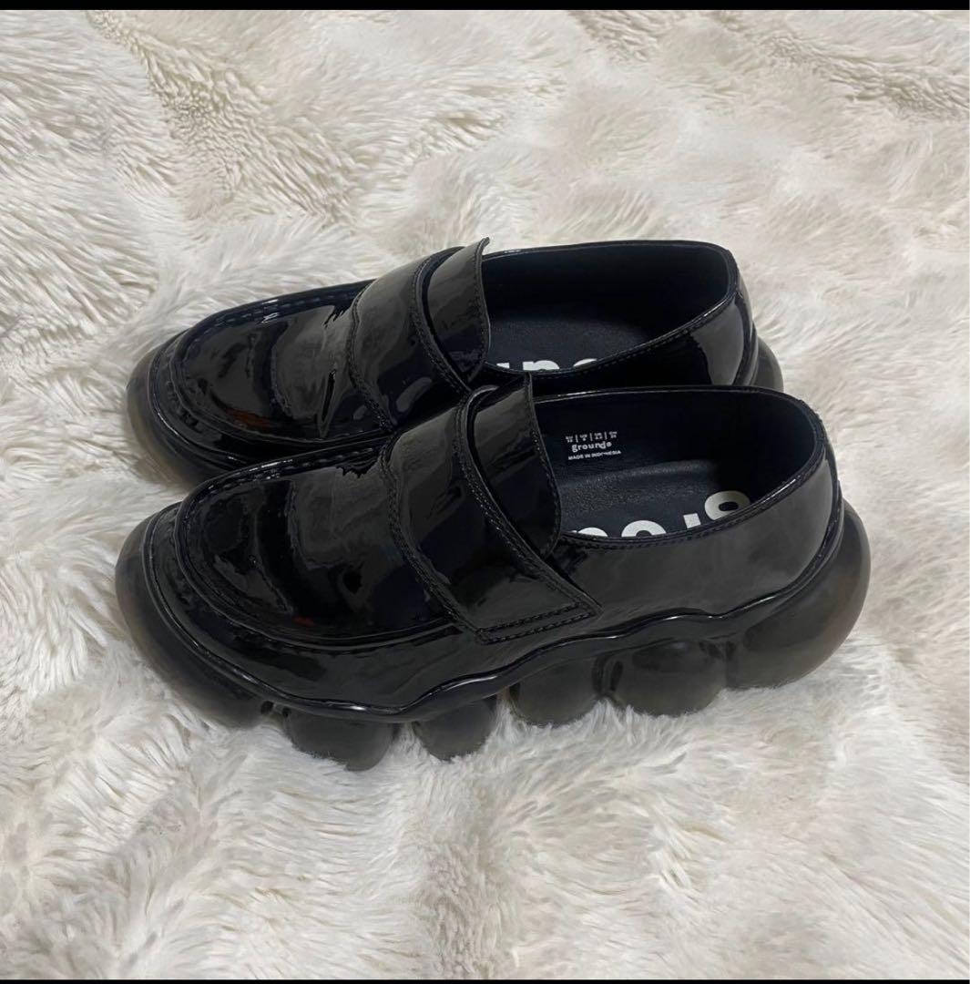 靴 grounds JEWELRY LOAFER BLACK