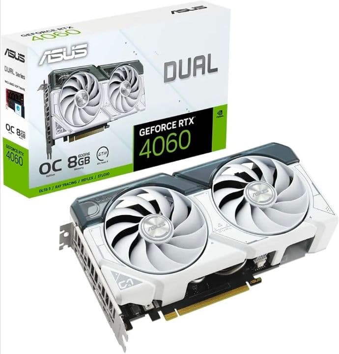 グラフィックボード・グラボ・ビデオカード ASUS RTX 4060 DUAL OC WHITE 8GB