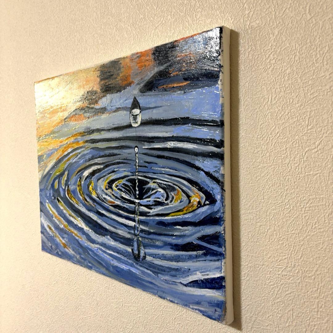 【アクリル画】一滴の影響｜中型｜原画｜ペインティングナイフ｜F6号サイズ