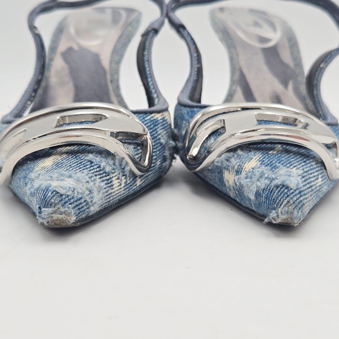 美品 DIESEL ディーゼル パンプス サンダル デニム D-Venus
