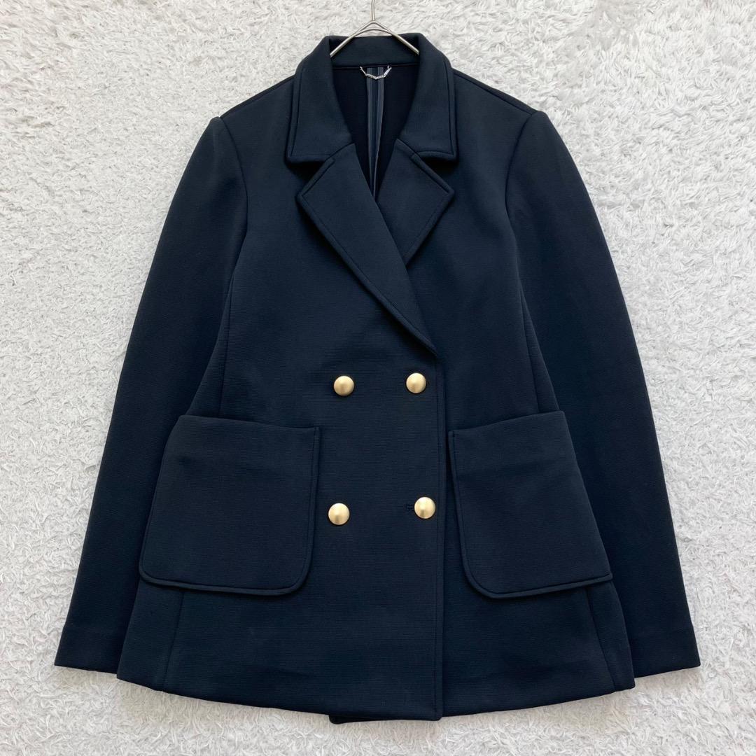 未使用級✨quaranciel ジャージーテーラードダブルジャケット 金ボタン