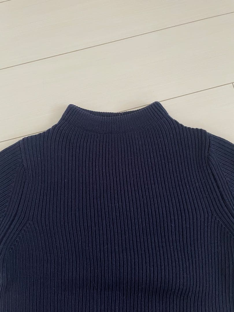 アンデルセンアンデルセン　モックネック　ネイビー　S 毛100%
