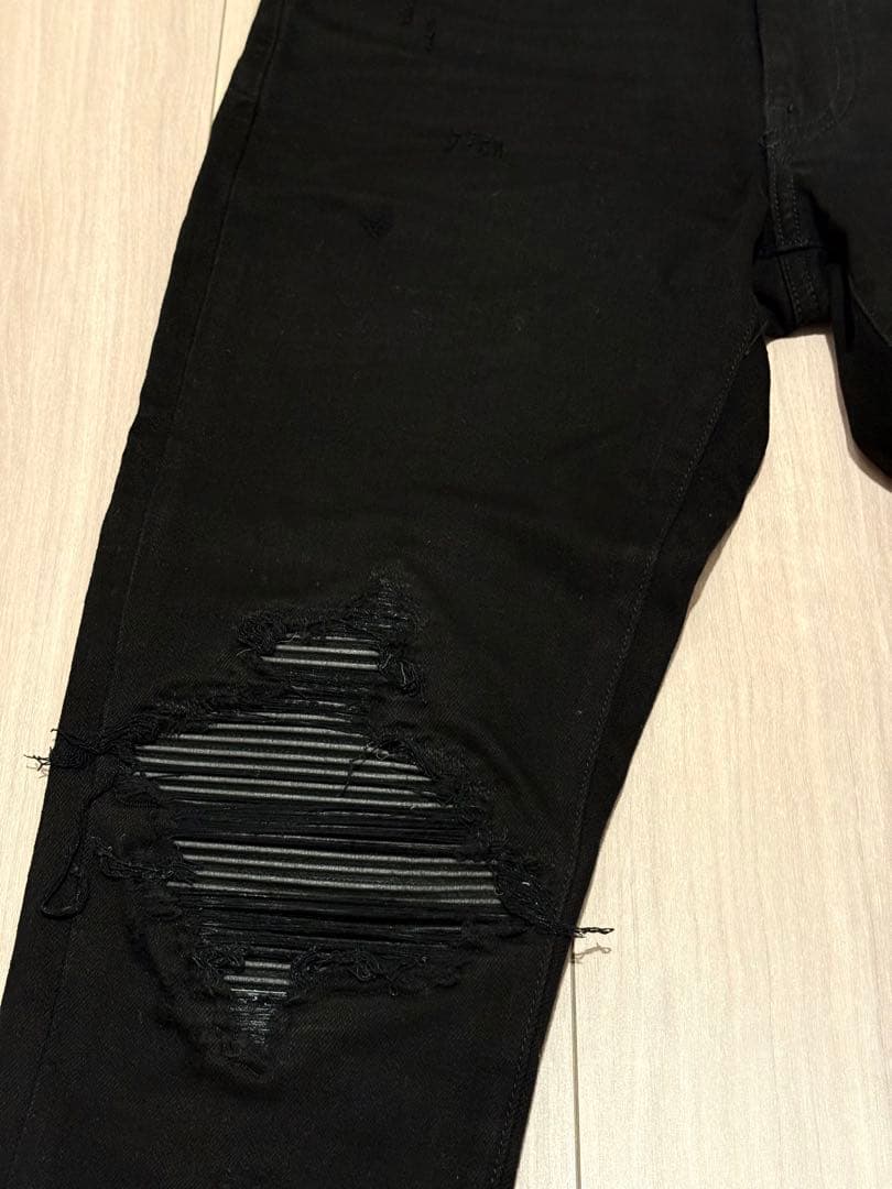 AMIRI アミリ MX1 デニム ブラック 30 レザーパッチ