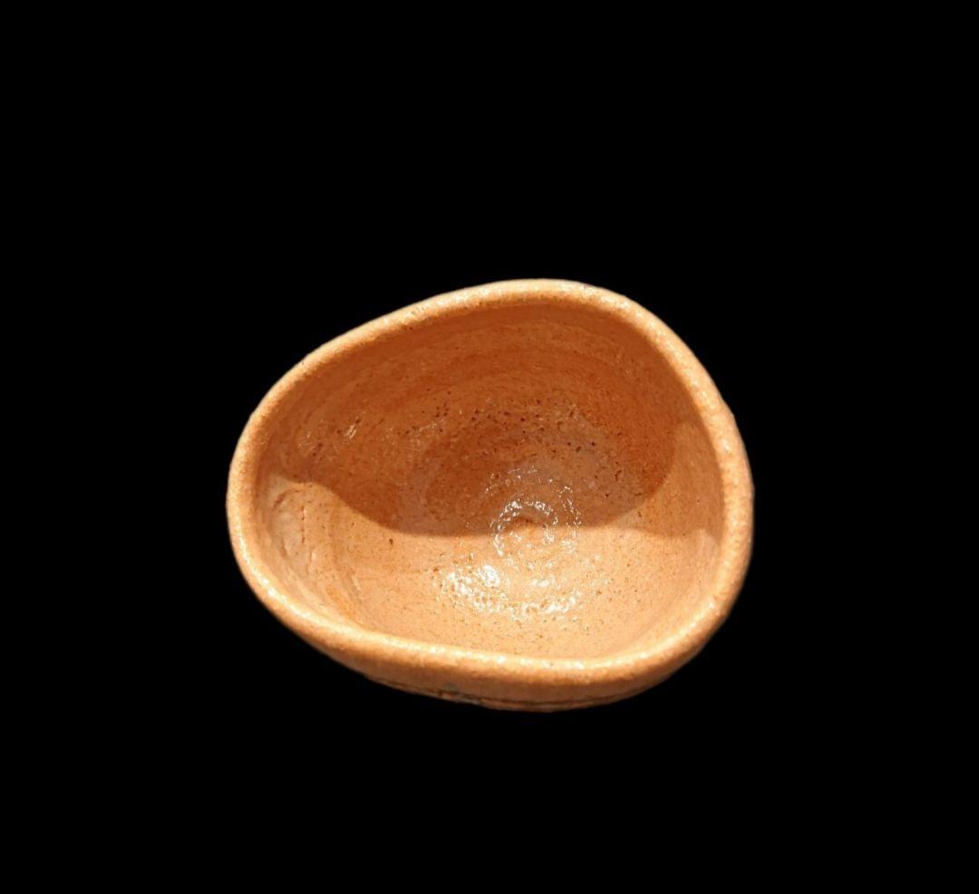 ■唐津焼 巨匠 中里重利 絵唐津沓ぐい呑 共箱、共布、栞三枚揃い 未使用品