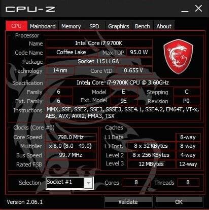 CPU Intel Core i7-9700K (2) CPU LGA 1151