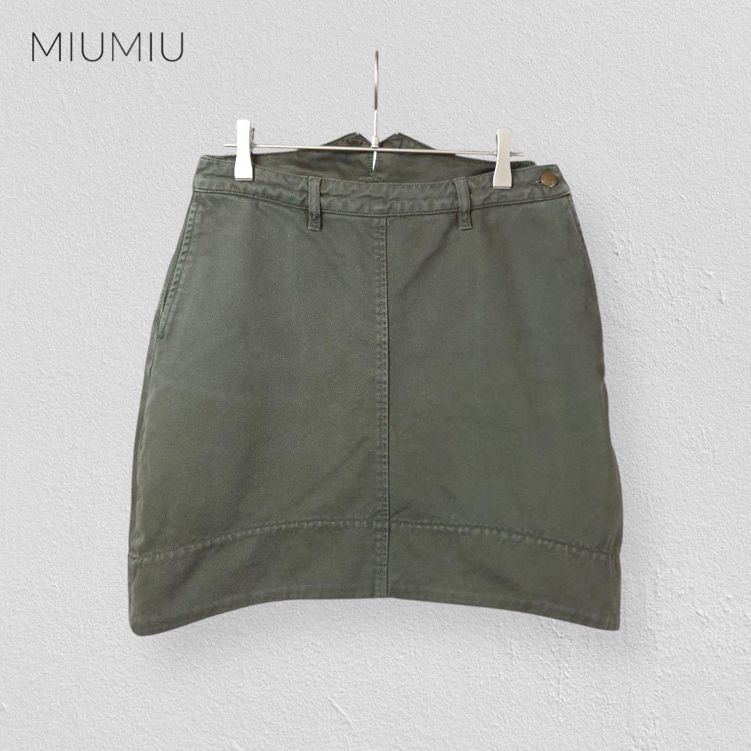 スカート MIUMIU mm VINTAGE Khaki Skirt
