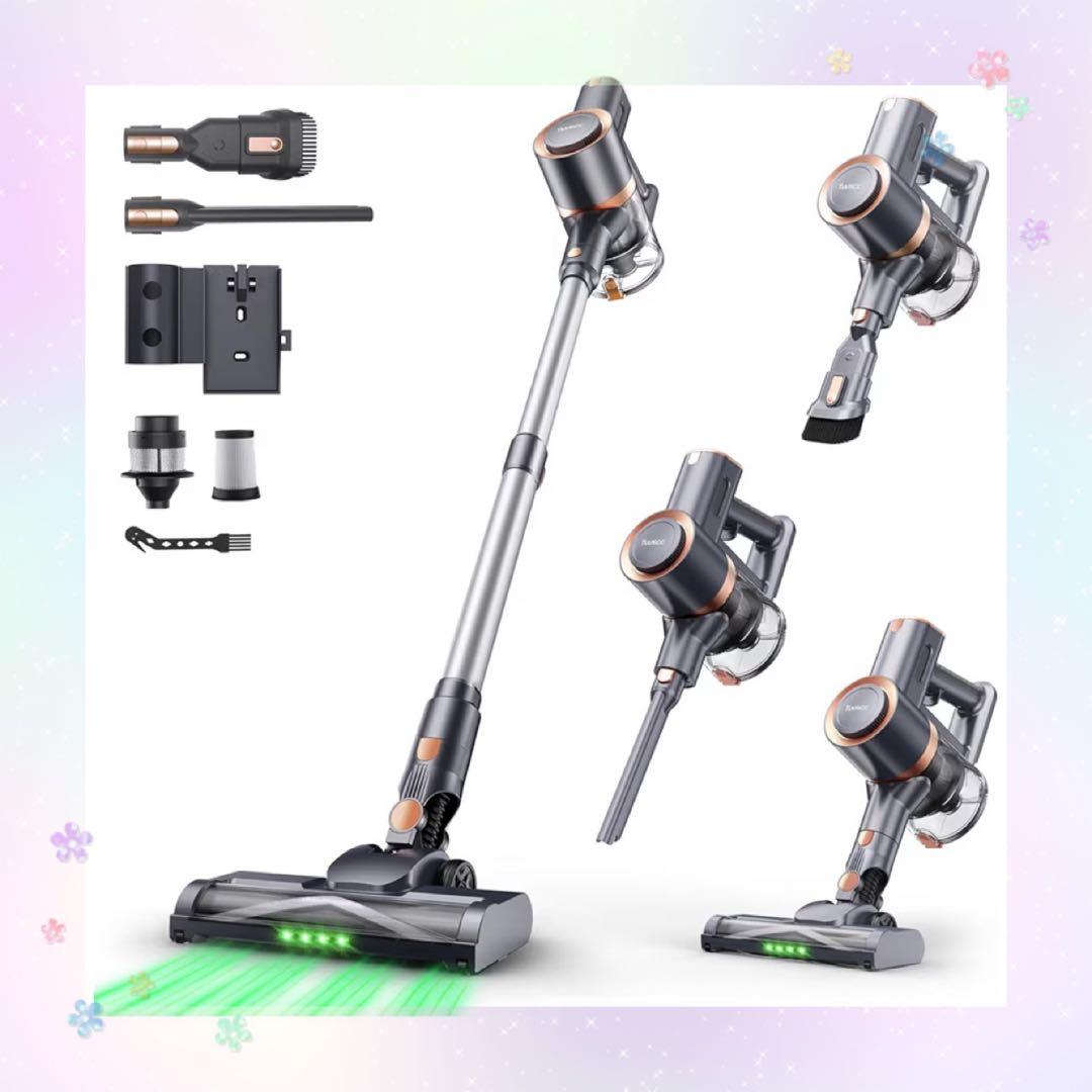 コードレス掃除機 90KPa 超強力550W 1.8kg 軽量 自立式 LED