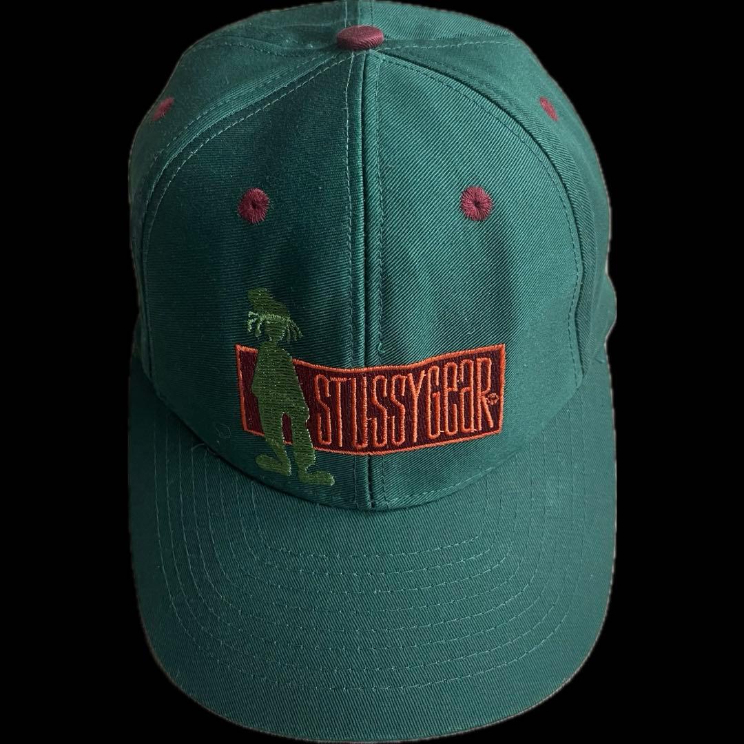 “アラドーナさま専用” stussy 刺繍ロゴ 6パネルキャップ 90s 緑