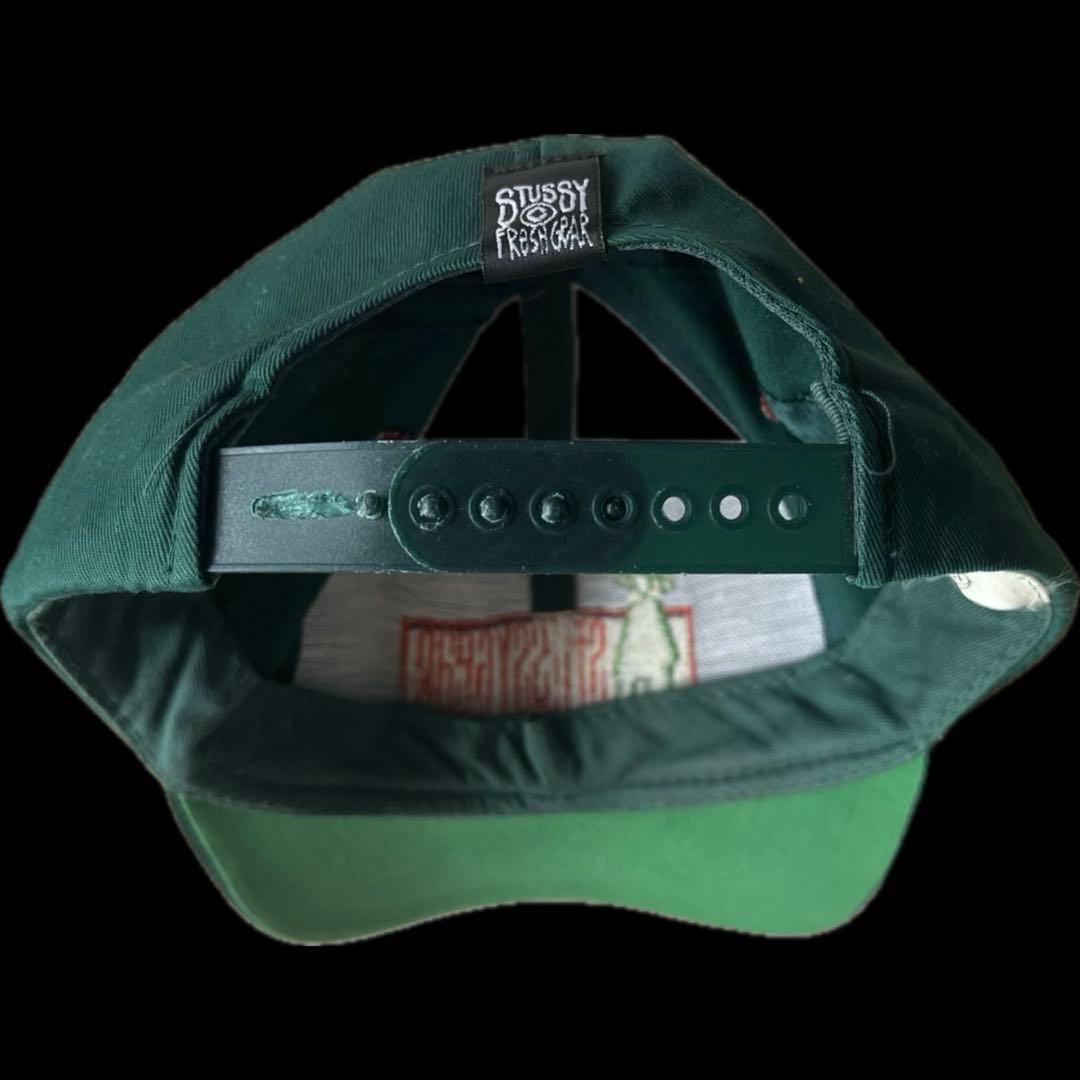“アラドーナさま専用” stussy 刺繍ロゴ 6パネルキャップ 90s 緑