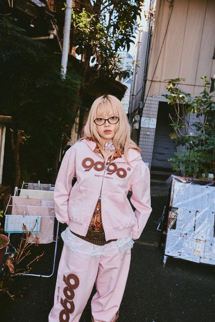 トップス 9090 OG Logo Assort Zip Hoodie pant pink