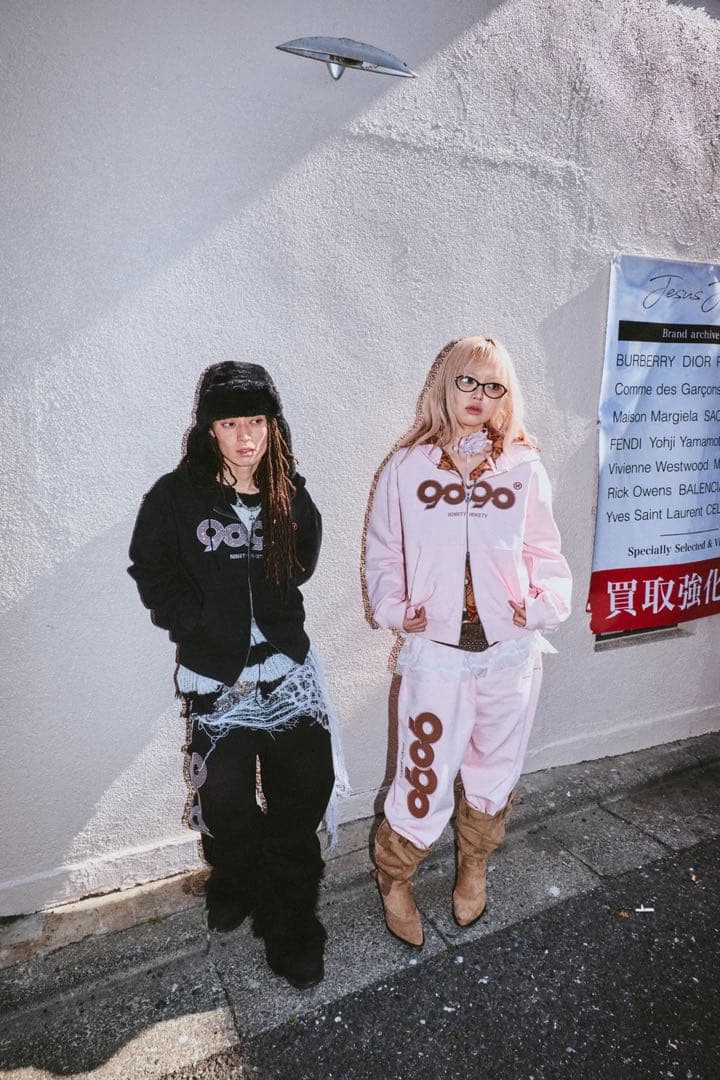 トップス 9090 OG Logo Assort Zip Hoodie pant pink