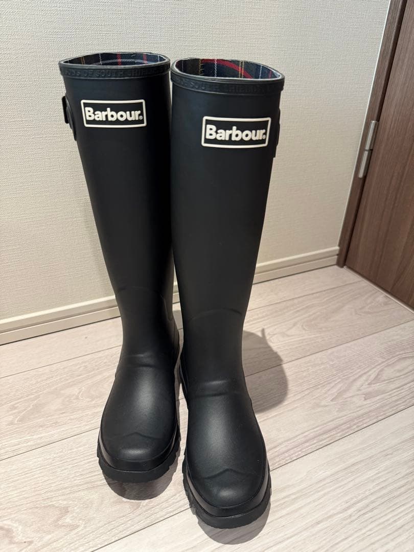 Barbour ブラックレインブーツ SBA-5202A 23せンチ