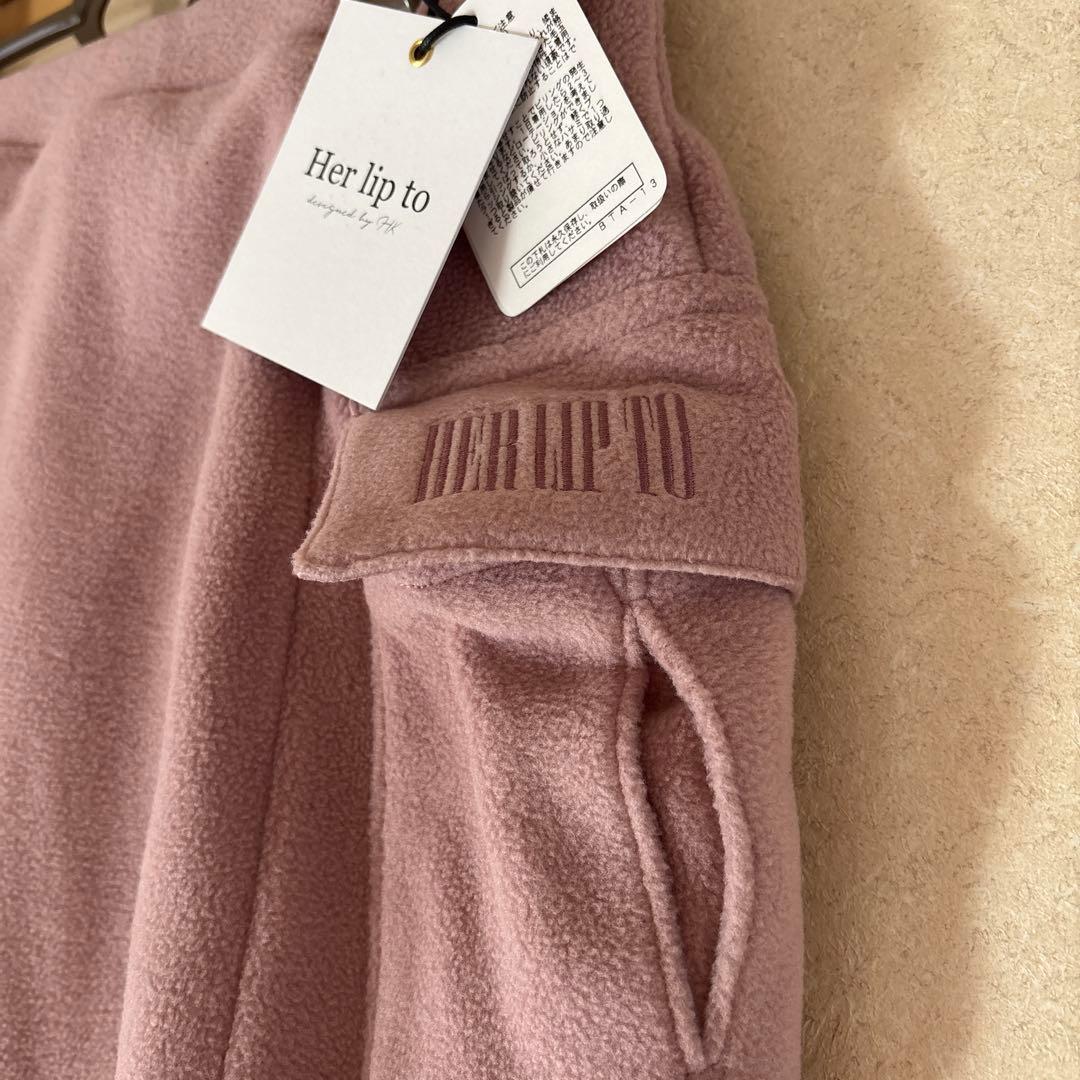 新品未使用タグ付きHer lip toフリースミニスカートピンク