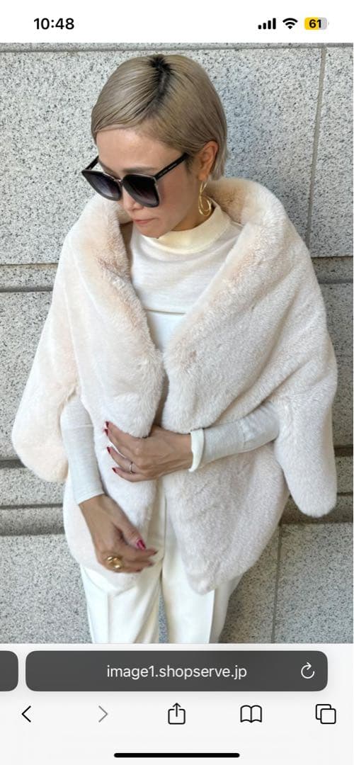 チエコ様　JENNE ファーケープ　新品未使用　アイボリー