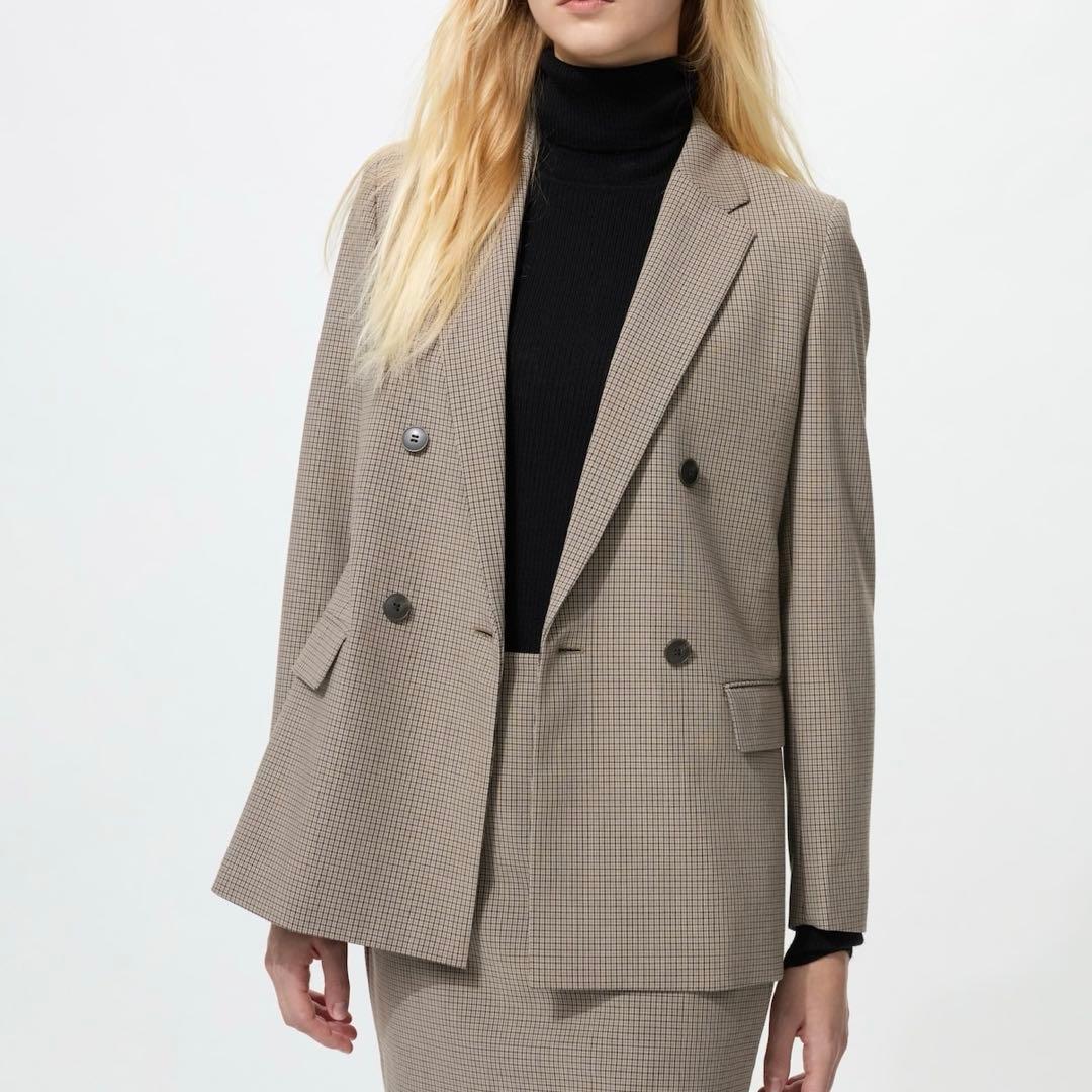 今期　UNIQLO ダブルジャケット　ブラウン