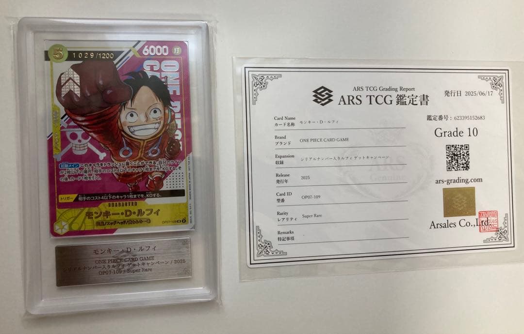 付属品完備【ARS10】シリアルルフィ　シリアルナンバー入り 1000枚 日本