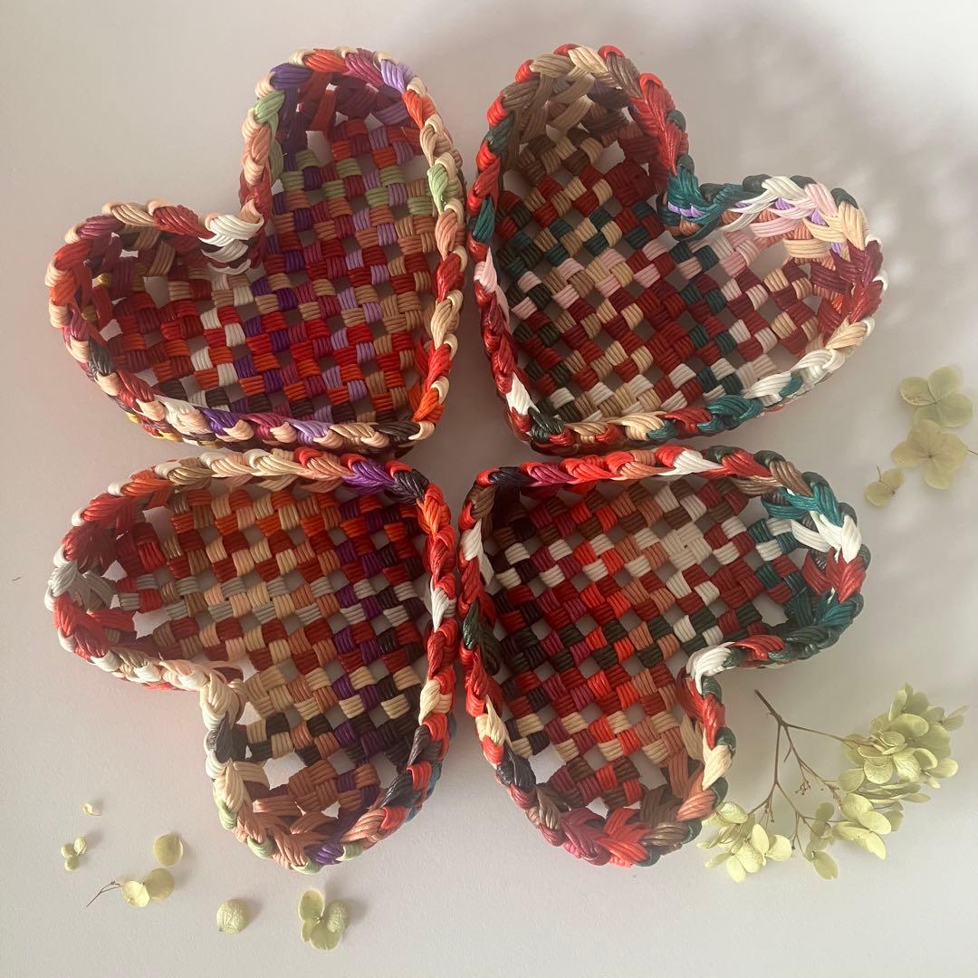 シンプル＊オーバルバスケット＊花結び　白　クラフトバンド