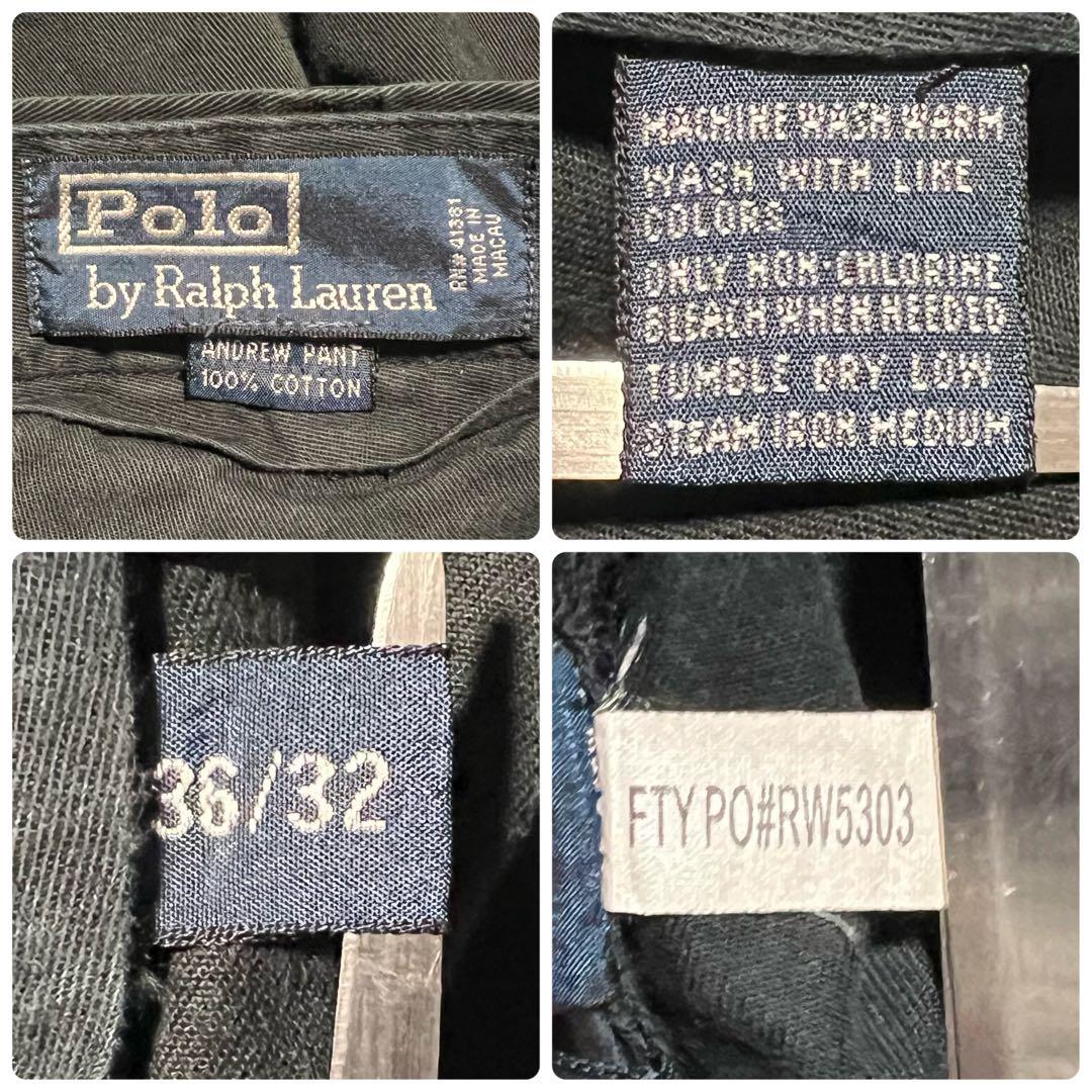 【W36】90sPolobyRalphLaurenAndrewPant黒チノパン
