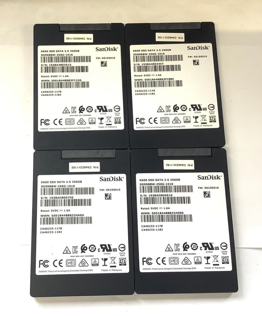 ②-WA219-SanDisk SATA 256GB 2.5インチ SSD 4点