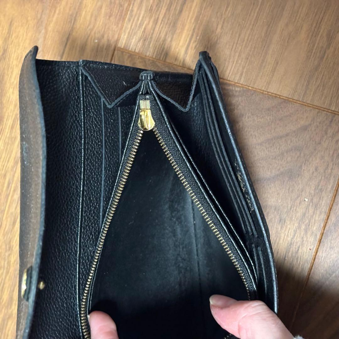Louis Vuitton ブラックレザー 長財布