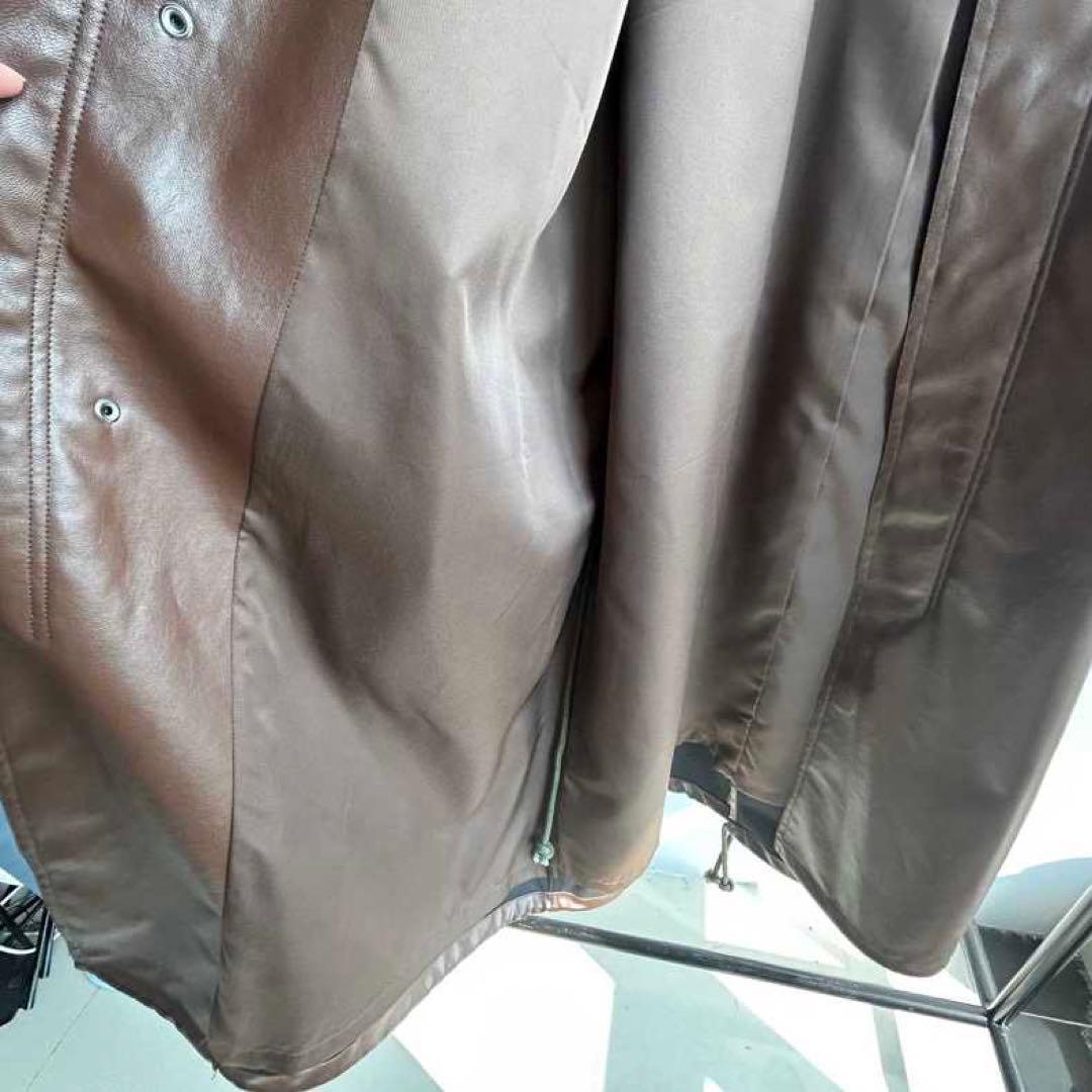 masion specialメゾンスペシャル2WAYレザーコートロングブラウン