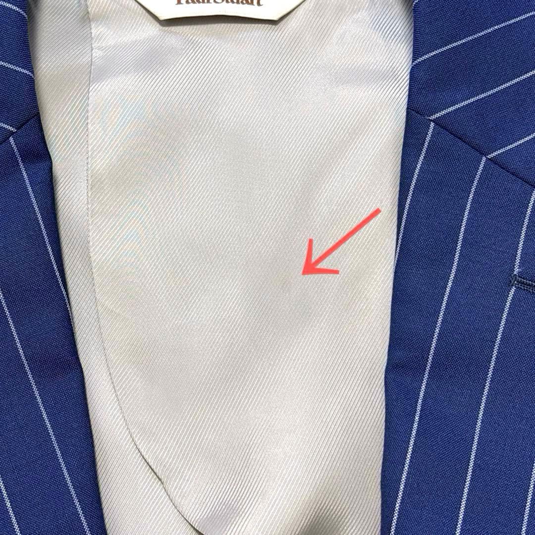 ポールスチュアート ビジネススーツ セットアップ ネイビー ストライプ 日本製