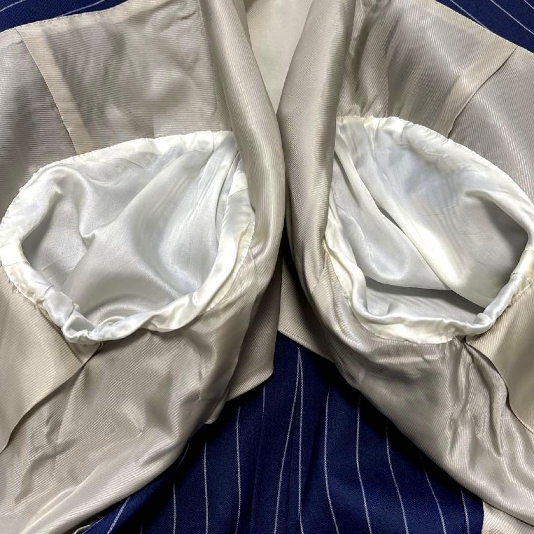 ポールスチュアート ビジネススーツ セットアップ ネイビー ストライプ 日本製