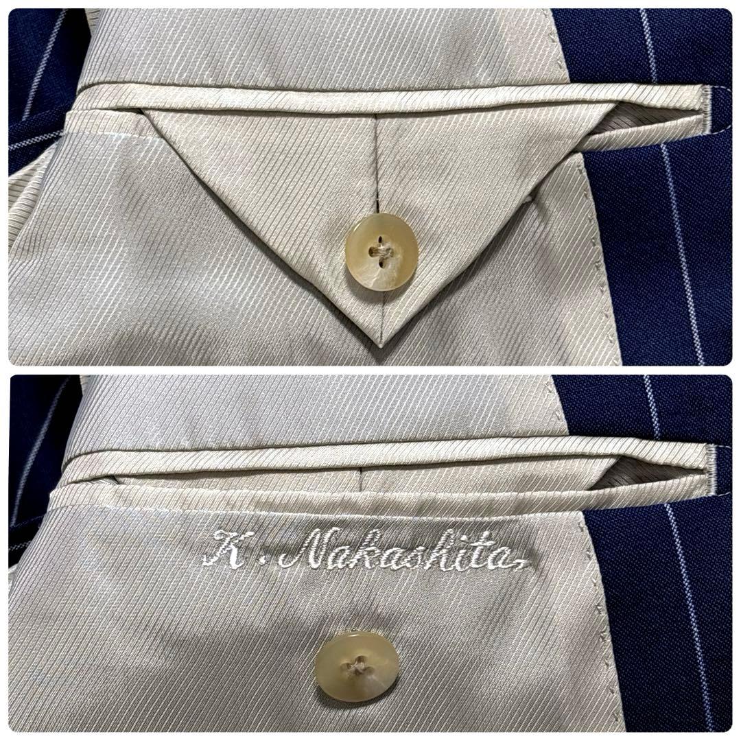 ポールスチュアート ビジネススーツ セットアップ ネイビー ストライプ 日本製