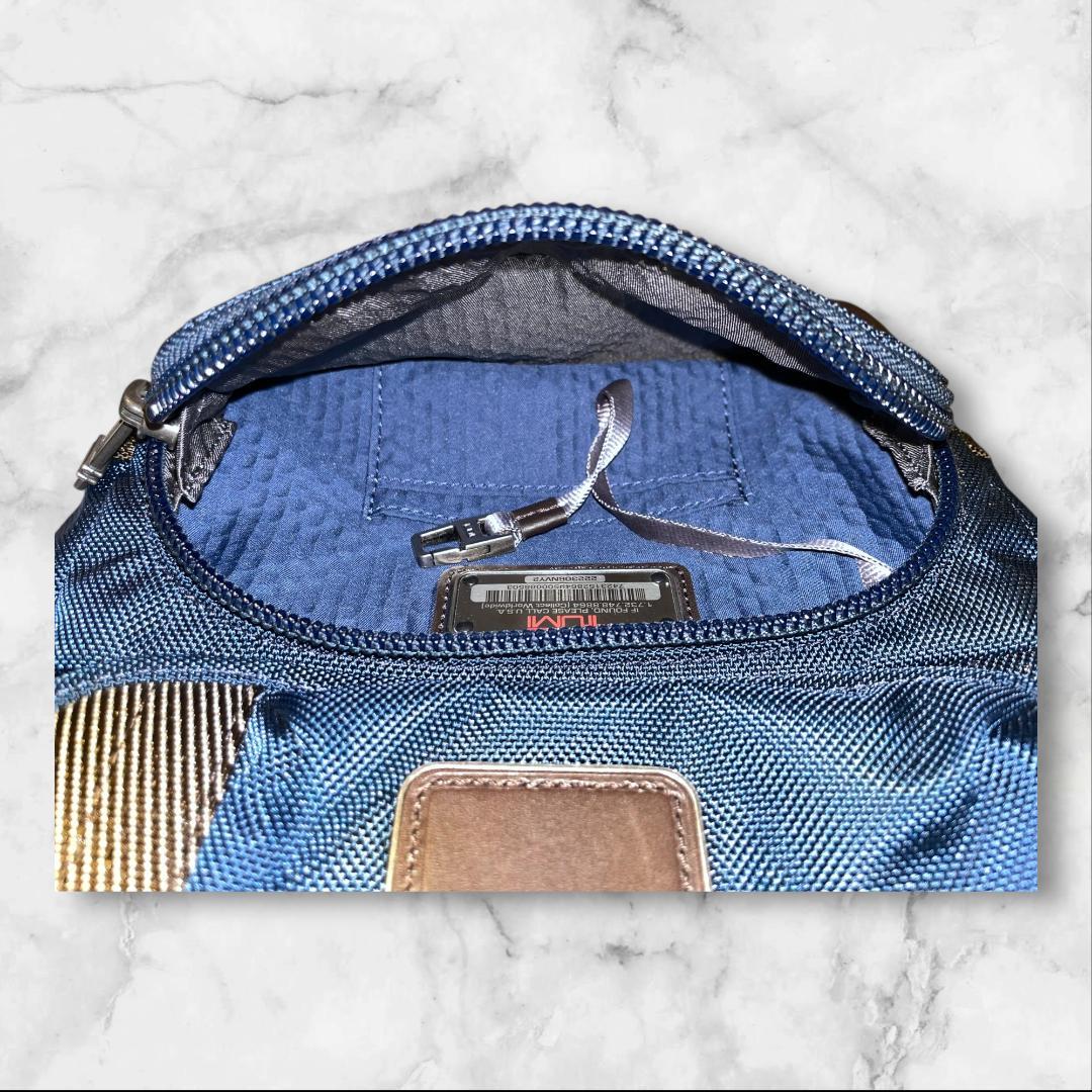 TUMI ショルダーバッグ ネイビー×ブラウン 斜め掛け 正規品