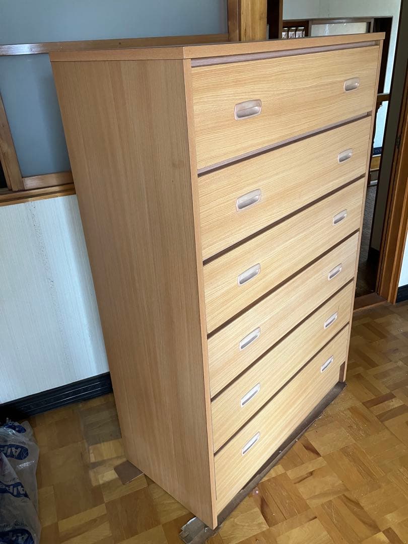 6段タンス　ナチュラルウッド
