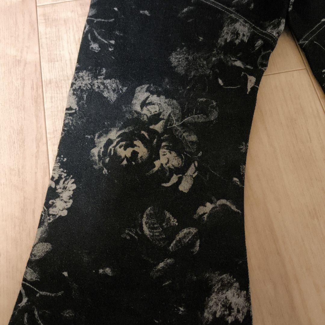 TORNADO MART ローズプリント フレアパンツ レースアップ Y2K