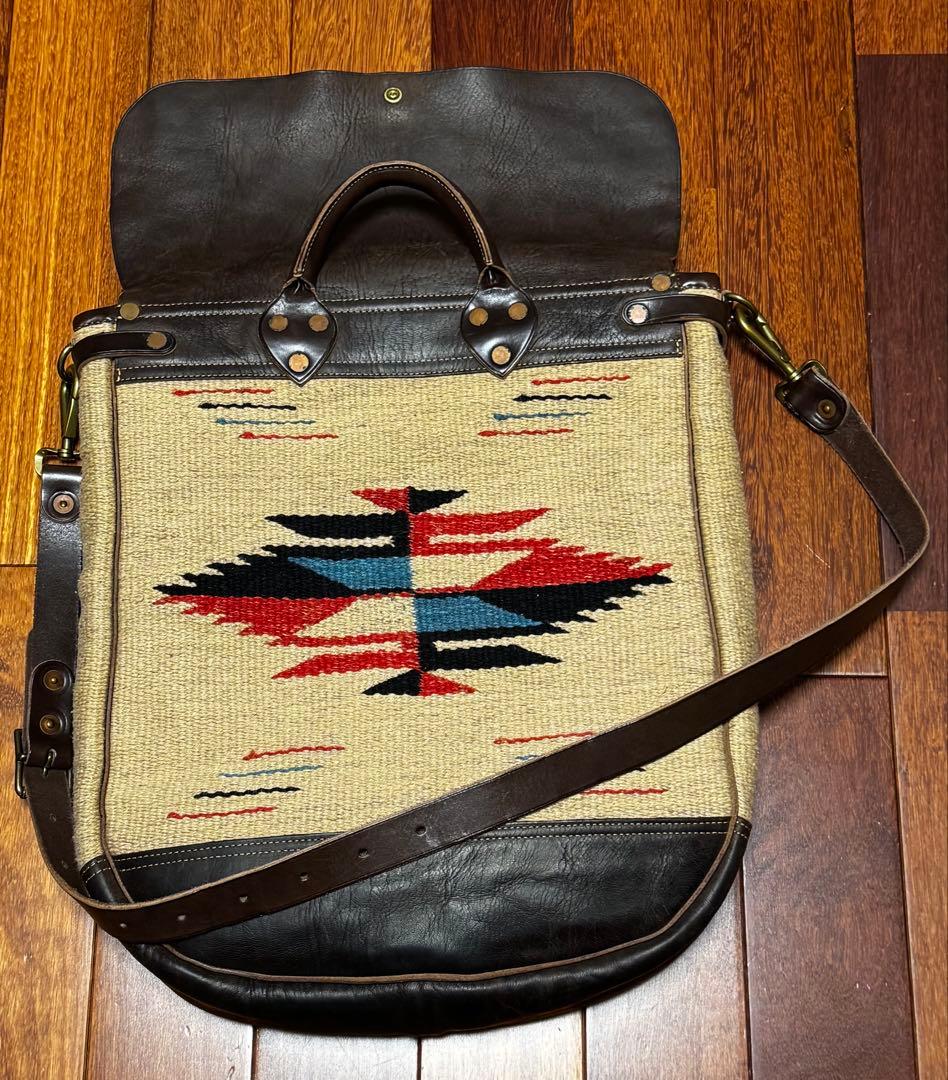 ＲＲＬ　チマヨ柄レザーショルダーバッグ