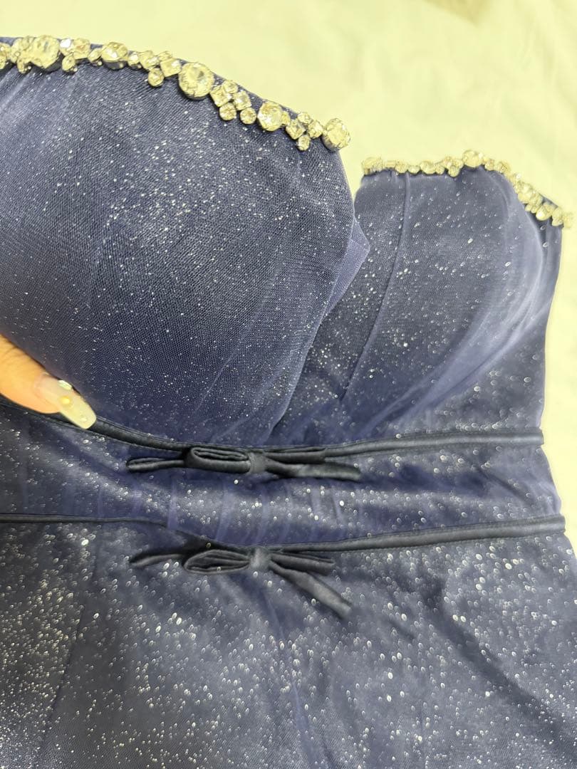 ROBE de FLEURS ネイビー ナイトドレス